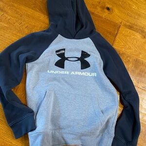 Under Armour Youth Small Kids Black and Gray ColdGear Fleece Hoodie